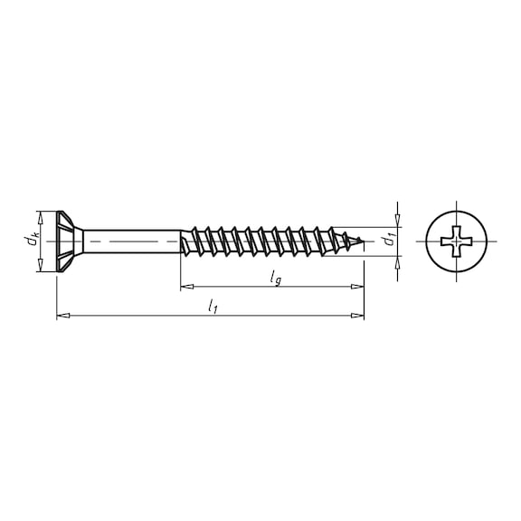 ECOFAST<SUP>®</SUP> chipboard screw - SCR-CS-CTRHD-WO-Z2-(A2K)-5X40/24