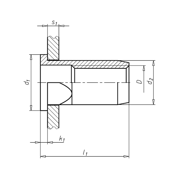 Nitovacia matica S čiastočne šesťhranným driekom a oblúkovou hlavou - MATICA-NIT-MHD-6HR-(0,8-4,0)-(A2K)-24,0-