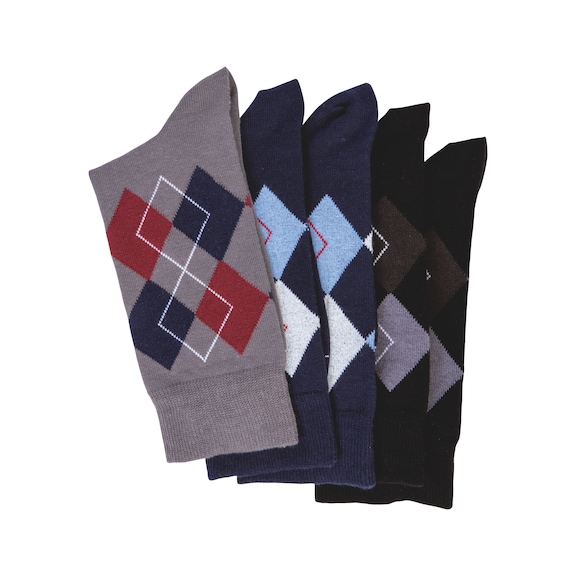 5-pack of bamboo socks - BAMBOOSOCKS 5 PACK CHEQUERED 39-42