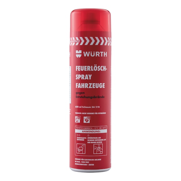 Vehicle fire extinguishing spray