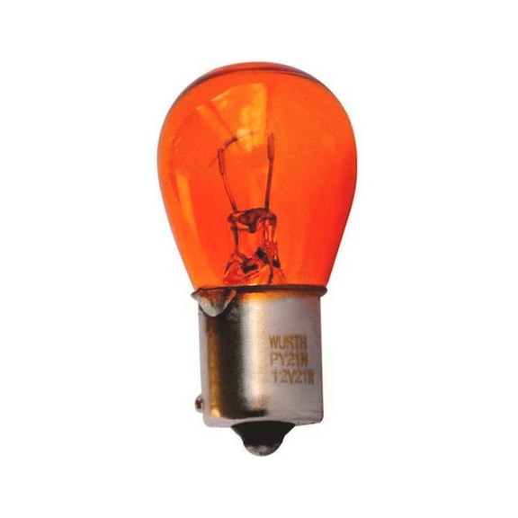 Bombilla para intermitentes y luces de freno - LAMPARA 12V-21W BAU15S-AMBAR
