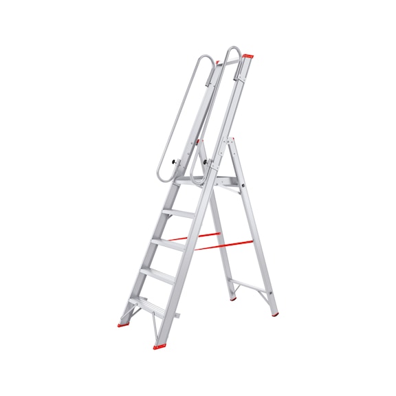 Lightweight platform ladder with long handrails and large platform - PLTFORMLDR-LIGHTWEIGHT-5STEP