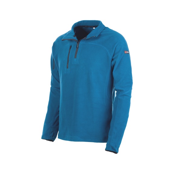 Silver fleece sweater - FLEECE HALF ZIP SILVER BLUE PETROL XL