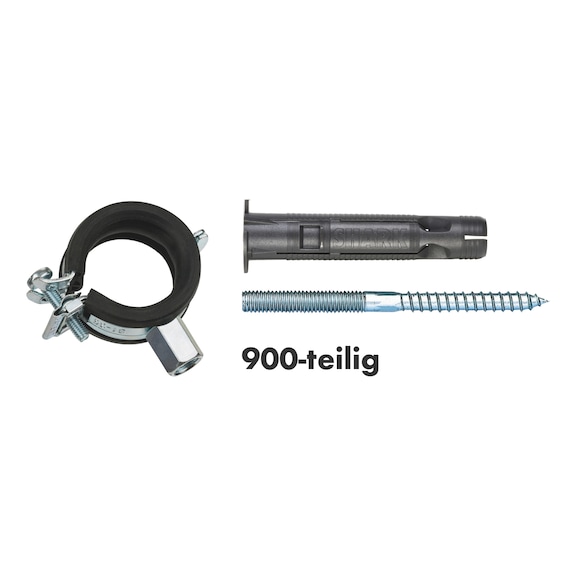Pipe clamp fixing set