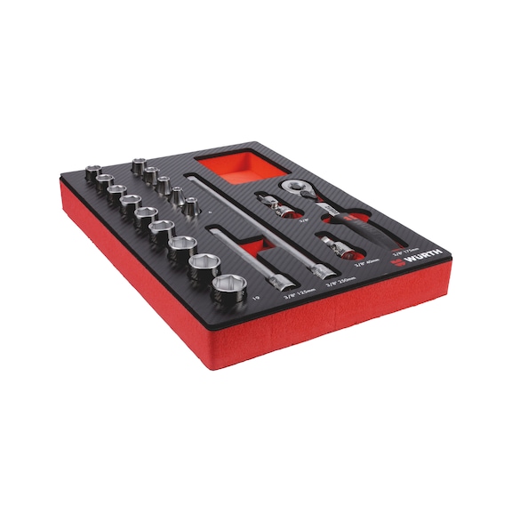 Facom Steckschlüsselsatz 3/8 Zoll – Mit Ratsche, Bits & Aufbewahrungskoffer, Handbetrieben, Made In Portugal