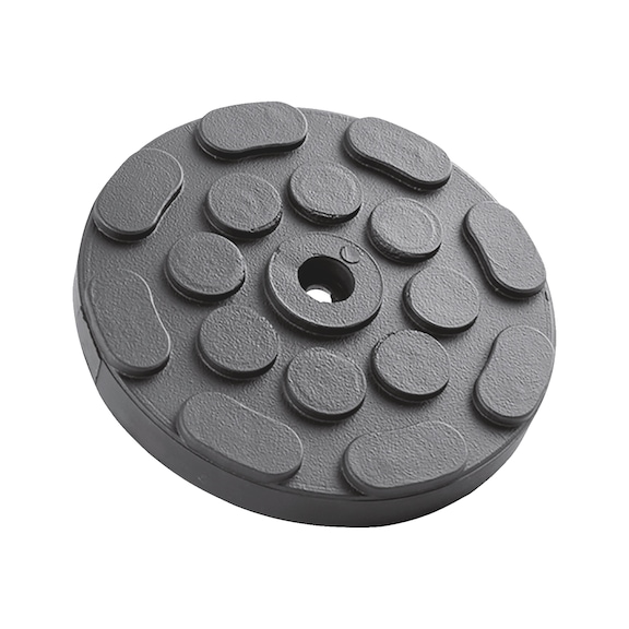 Rubber plate for vehicle lifting platforms - RBRPLT-F.LFT-RD-D120MM-H16MM