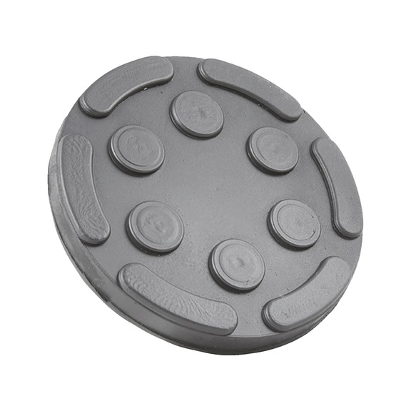 Rubber plate for vehicle lifting platforms - RBRPLT-F.LFT-RD-D135MM-35X40MM