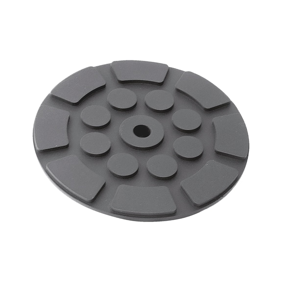 Rubber plate for vehicle lifting platforms - RBRPLT-F.LFT-RD-D132MM-H14MM