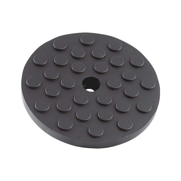 Rubber plate for vehicle lifting platforms - RBRPLT-F.LFT-RD-D120MM-H15MM