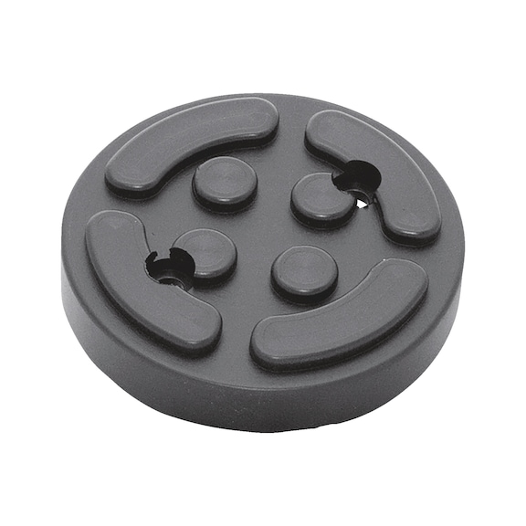Rubber plate for vehicle lifting platforms - RBRPLT-F.LFT-RD-D120MM-H25MM