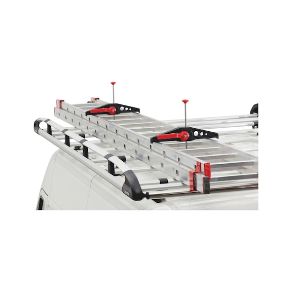 Alberts 802622 Gancio Per Scala, Chiudibile A Chiave, Zincato Blu, Profondità Totale 282 Mm, Profondità Grillo 216 Mm, Set Da 2