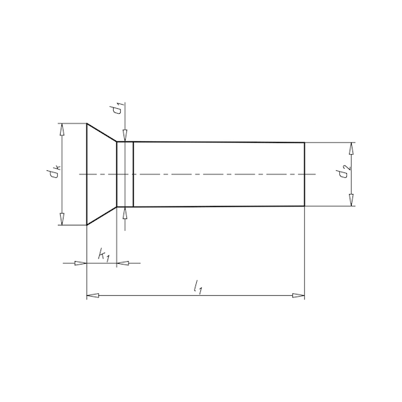 500 Senknieten DIN 661 Stahl 6x10 mm | 6 mm | 10 mm | 500 Stück | 1967 060 010