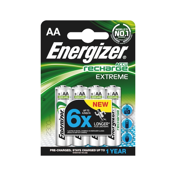 Esiladattu NiMH-akkuparisto - PARISTOAKKU ENERGIZER EXTREME AA 2300MAH
