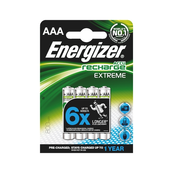 Esiladattu NiMH-akkuparisto - PARISTOAKKU ENERGIZER EXTREME AAA 800MAH
