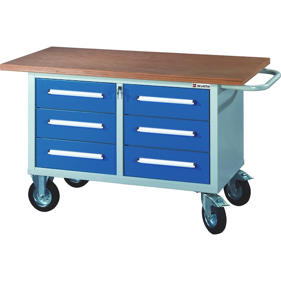 BASIC RWB 2 wheeled workbench With drawers for versatile daily use in the workshop - WWB-MOB-BASIC-RWB2-6DW