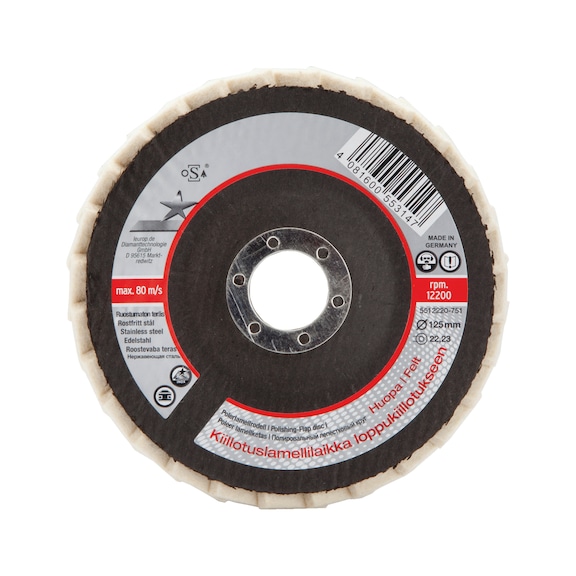 Kiillotuslamellilaikka 125 x 22 mm - KIILLOTUSLAMELLILAIKKA 125X22,2MM