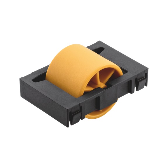 Roller unit plastic R28 - ROLLUNT-PA-YELL/BLCK-D28-50X33MM