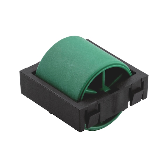 Rollenelement Kunststoff R28 - ROLLELEM-PA-GRN/SCHW-D28-33X33MM