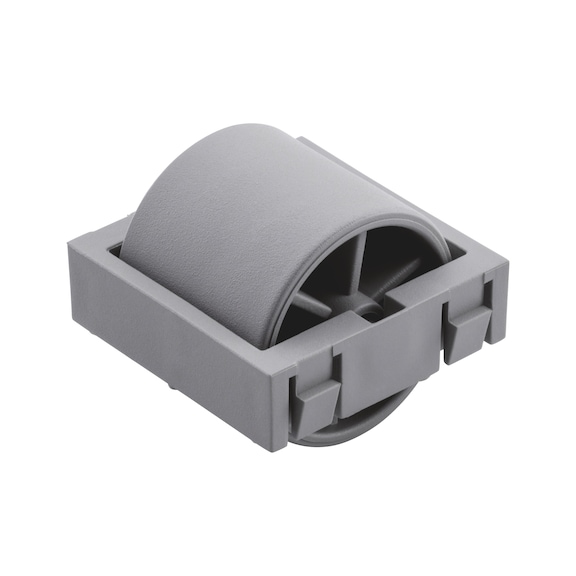 Roller unit plastic R28 - ROLLUNT-PA-GREY/BLCK-D28-33X33MM