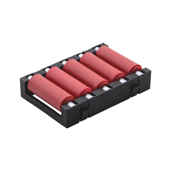 Rollenelement Kunststoff R9 - ROLLELEM-PA-ROT/SCHW-D9-50X33MM