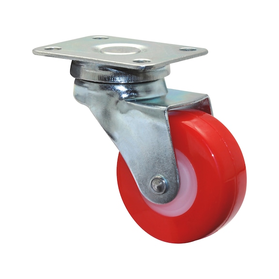 Apparate-Lenkrolle mit Signalfarbe Rot - APPARLNKROLL-ANSHRPL-ROT-D40-40KG