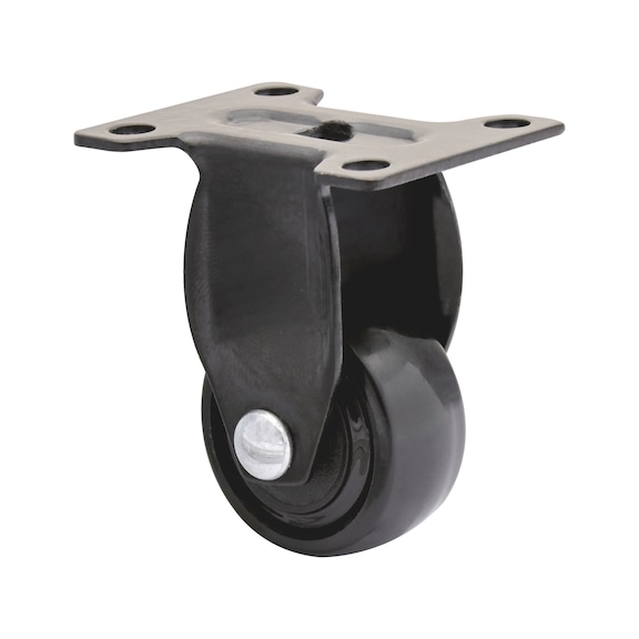 Soft furniture fixed castor, 3C Series - FIXFRNCSTR-3C-BLACK-SOFT-D25-12KG