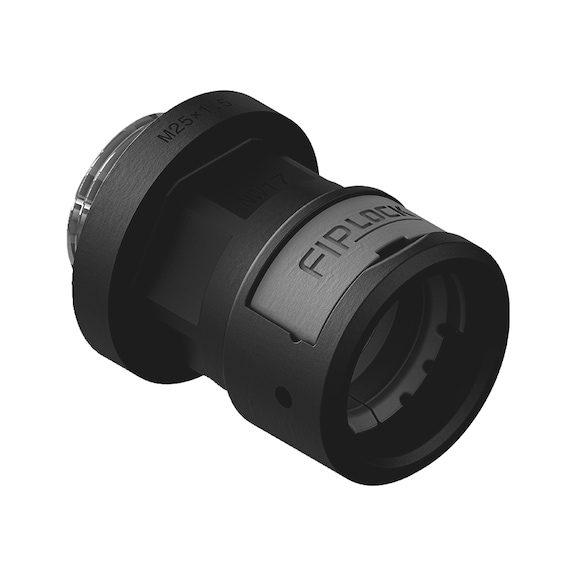 Fitting, straight PA6-MOD/metal metr cab prot sys.