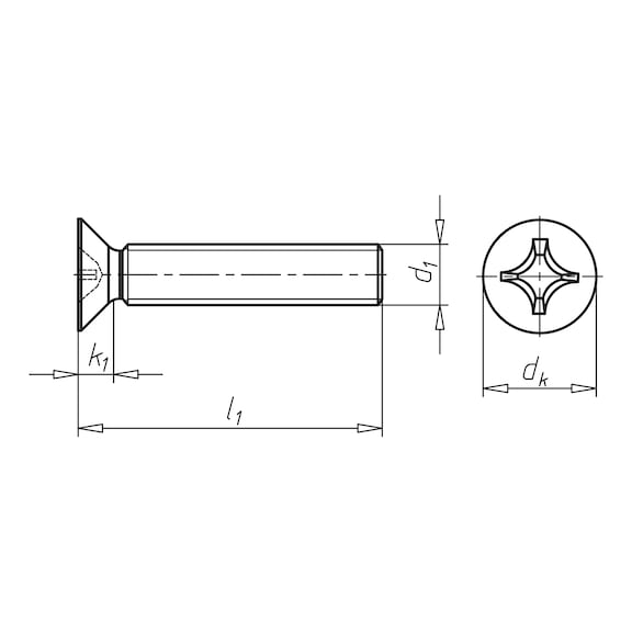 Countersunk head screw with recessed head, H ISO 7046-2, brass, plain