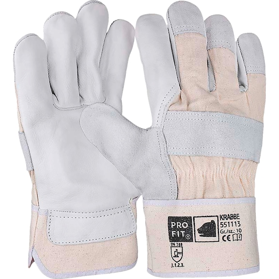 Protective glove, leather Fitzner Krabbe 551113 - GLOV-FITZNER-KRABBE-551113-SZ10