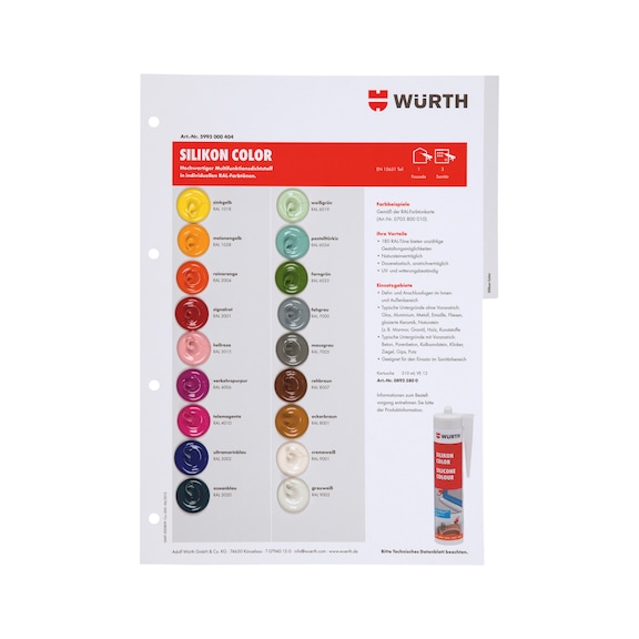 Colour chart, sealants - COLCARD-SEAL-BOARD-A4-(SIL-COLOR)