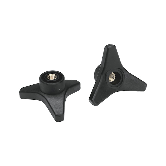 Manopola a tre lobi con boccola filettata continua Mozzo cavo - 1