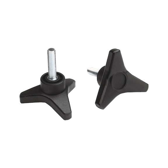 Three prong knob with stud screw Hollow hub - 1