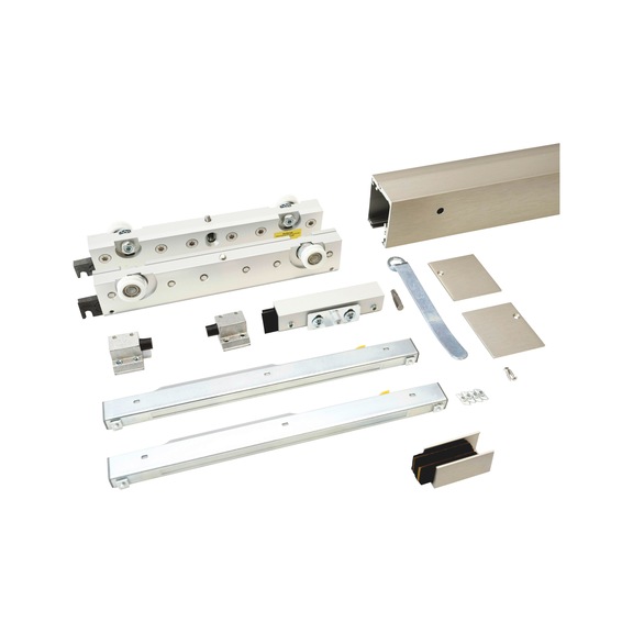 ABILIT 120-G interior sliding door fitting set for wall mounting for glass doors - SLIDDRFITT-ABILIT120GW-WD-A2-3000