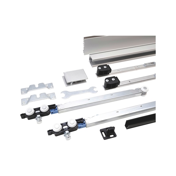 SCHIMOS 80-HS-D, MB interior sliding door fitting set for ceiling mounting with wooden doors - SLIDDRFITT-SCHIMOS80HSD-WCSI-DD-2000