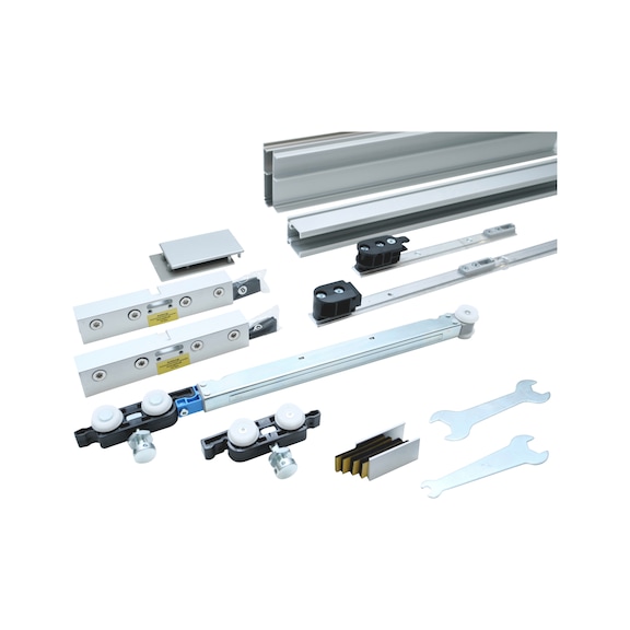 SCHIMOS 80-GS-D, MB interior sliding door fitting set for ceiling mounting with glass doors - SLIDDRFITT-SCHIMOS80GSD-WCSI-SD-3000