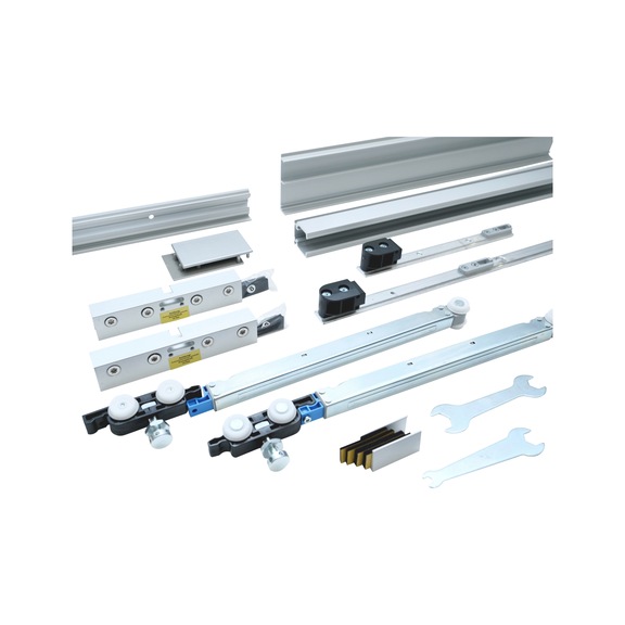 Zimmerschiebet&uuml;rbeschlag-Set SCHIMOS 80-GS-W, MB f&uuml;r die Wandmontage bei Glast&uuml;ren - SHIEBTRBSHLG-SCHIMOS80GSW-MBSI-BD-2000