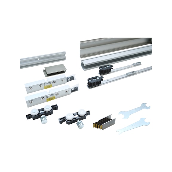 SCHIMOS 80-GS-W, MB interior sliding door fitting set for wall mounting for glass doors - SLIDDRFITT-SCHIMOS80GSW-WCA2-WOD-3000
