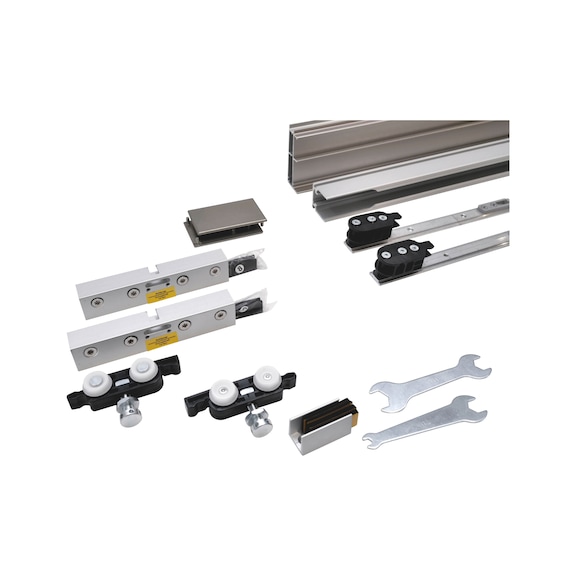 Zimmerschiebet&uuml;rbeschlag-Set SCHIMOS 120-GS-DR, MB f&uuml;r die Deckenmontage bei Glast&uuml;ren - SHIEBTRBSHLG-SCHIMOS120GSDR-MBA2-OD-3000