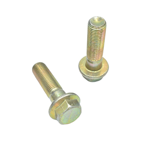 Verbus® serrated flange bolt, hexagon head with flange W-158.12, yellow chromate zinc plated 100 steel (A2C) - CHASSIS BOLT GR 10.9 M14X1.5X45
