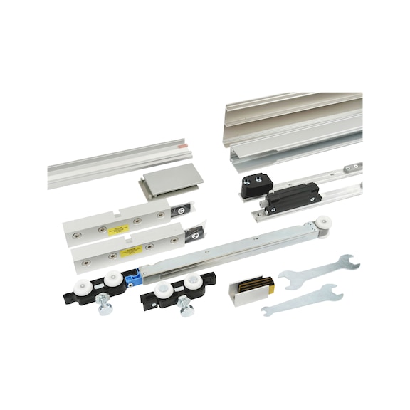 Zimmerschiebet&uuml;rbeschlag-Set SCHIMOS 80-GS-WR, MB f&uuml;r die Deckenmontage bei Glast&uuml;ren - SHIEBTRBSHLG-SCHIMOS80GSWR-MBSI-EDT-3000