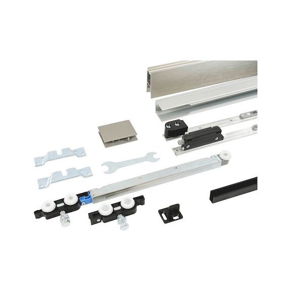 SCHIMOS 80-HS-DR, MB interior sliding door fitting set for ceiling mounting with wooden doors - SLIDDRFITT-SCHIMOS80HSDR-WCA2-SDT-2000