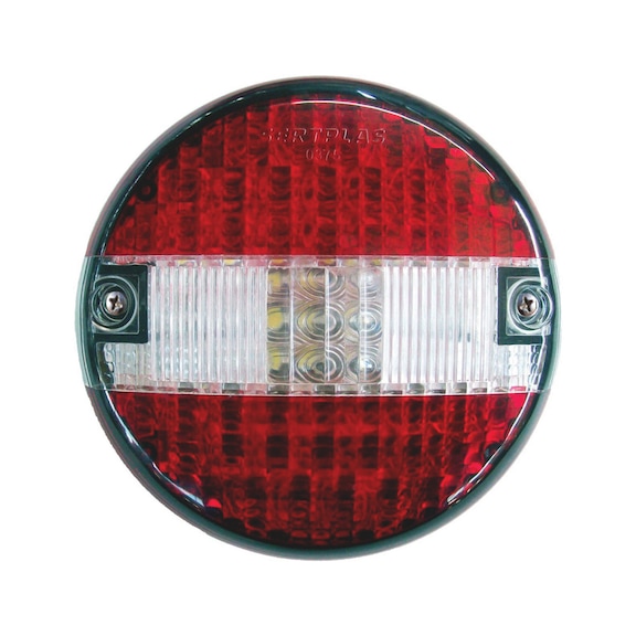 Fanale a 3 scomparti, tondo, luce a LED posteriore 