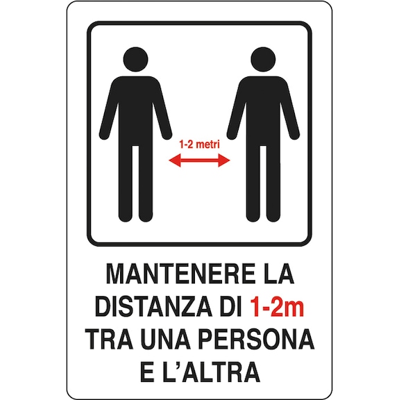 Cartello mantenere distanza tra persone 