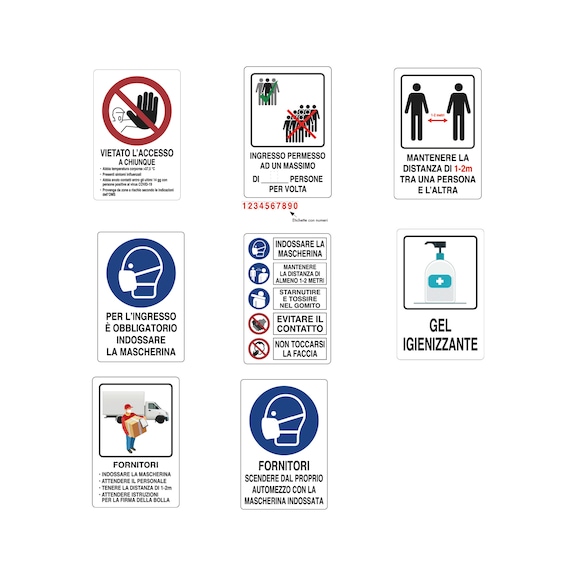 Kit cartelli consigliati per l'industria e per l'artigianato