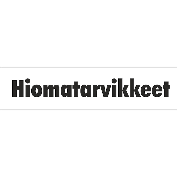 Hiomatarvikkeet tarra