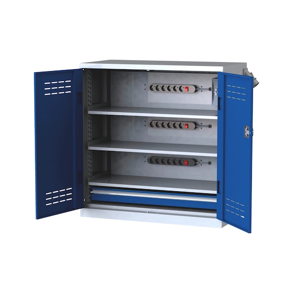 Battery charging cabinets with hinged doors - WNGDRCAB-STEEL-BTRY-PCK-AS11-RAL5010