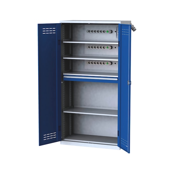 Akkuladeschrank mit Flügeltüren - FLGTRSHRNK-VOLLBL-AKKU-AS21-RAL5010