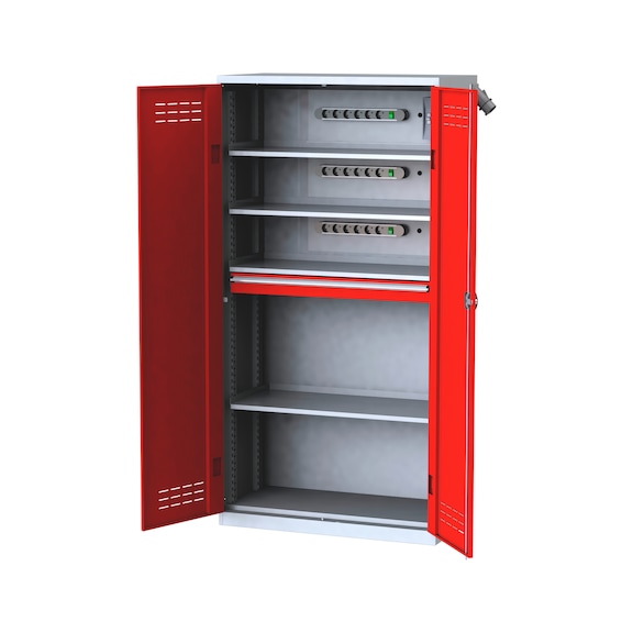 Battery charging cabinets with hinged doors - WNGDRCAB-STEEL-BTRY-PCK-AS21-RAL3020