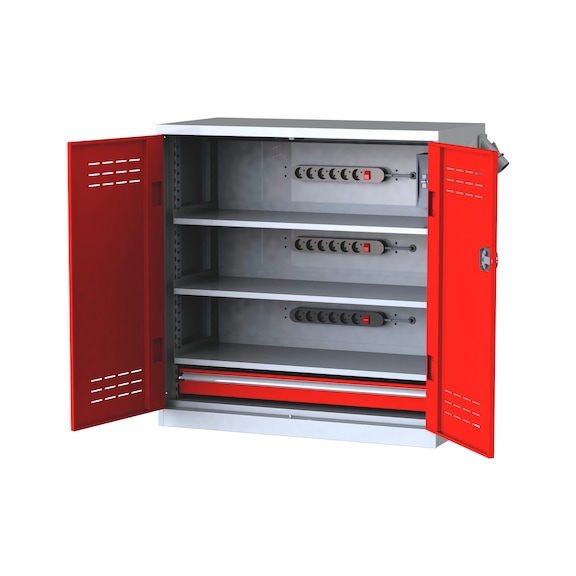 Akkuladeschrank mit Flügeltüren - FLGTRSHRNK-VOLLBL-AKKU-AS11-RAL3020