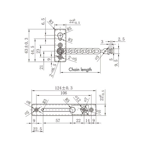 ច្រវាក់ទ្វារ - ច្រវ៉ាក់ចាក់ទ្វា